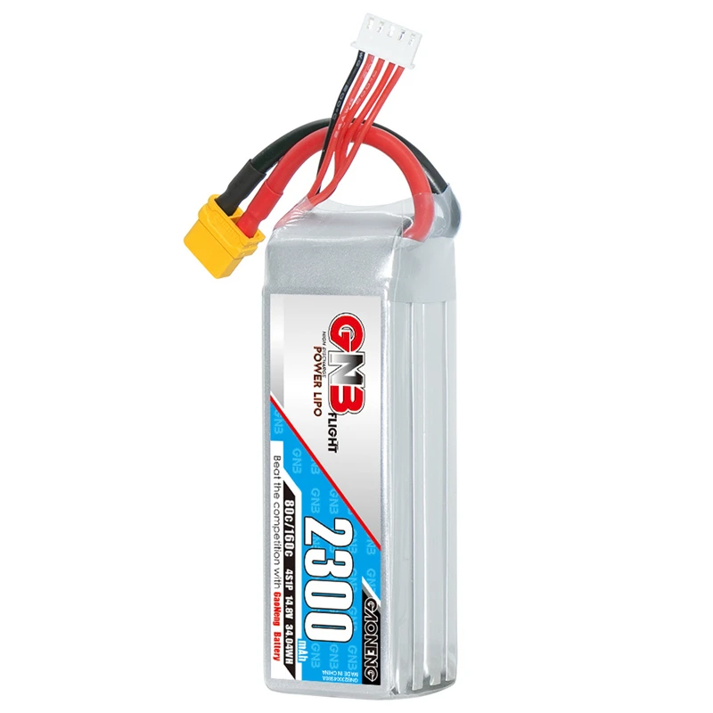 2 упаковки литий-полимерных батарей GNB 4S1P 2300 мАч 14 8 в 80C/160C XT30 XT60 T Plug для FPV