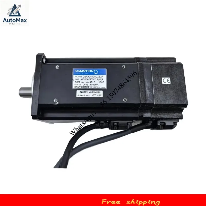 Фото Б/у оригинальный серводвигатель Sanyo Denki Q2AA08100DXZ2A для ПЛК-контроллера. №2