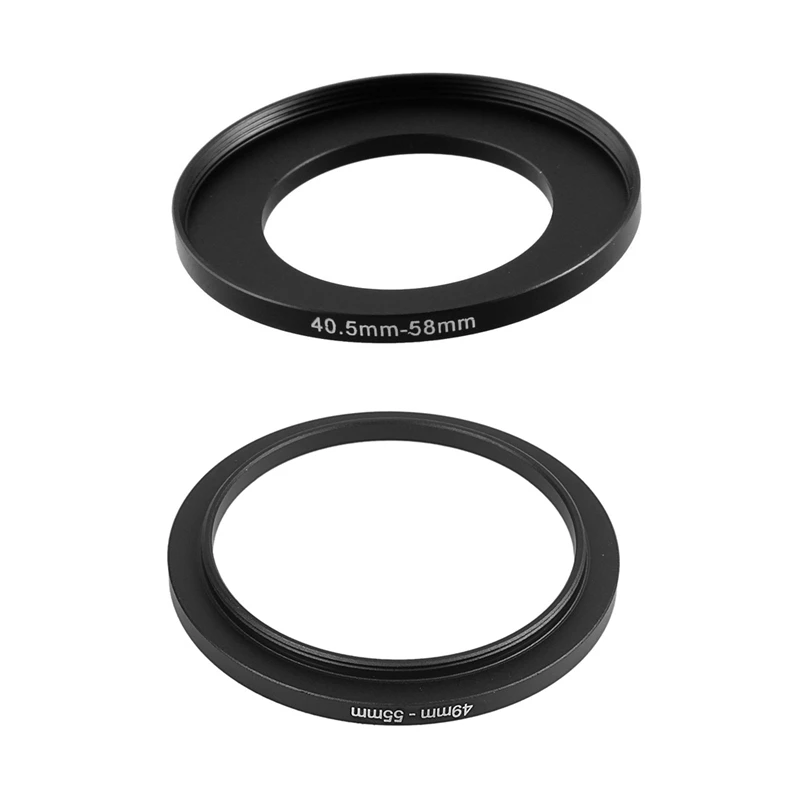 

2PCS Camera Repairing Metal Step Up Filter Ring Adapter 40.5Mm-58Mm & 49Mm-55Mm