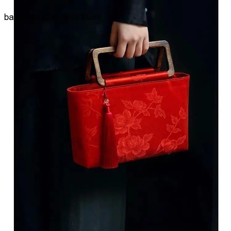 Весенне-осенняя ароматная облачная пряжа китайская свадебная сумка красная