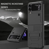 coque z flip 3 phone case for samsung galaxy z flip 3 shockproof rugged pc holder stand protector cover