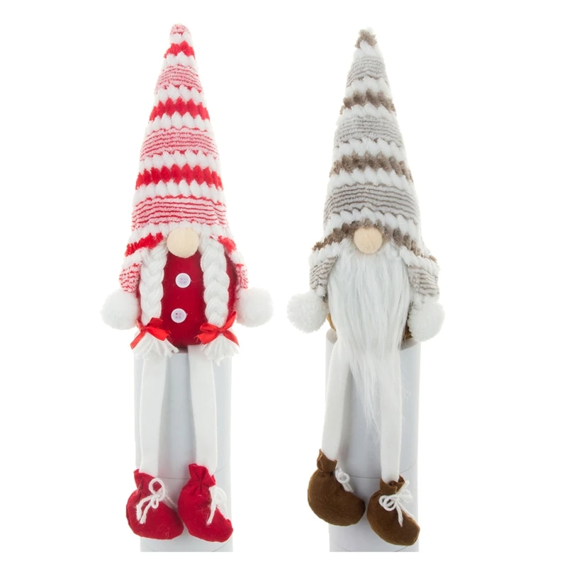 

Christmas Gnome Striped Hat Long Legs Cute Doll Elf Dwarf Ornament for Xmas Elf Decoration New Year Holiday