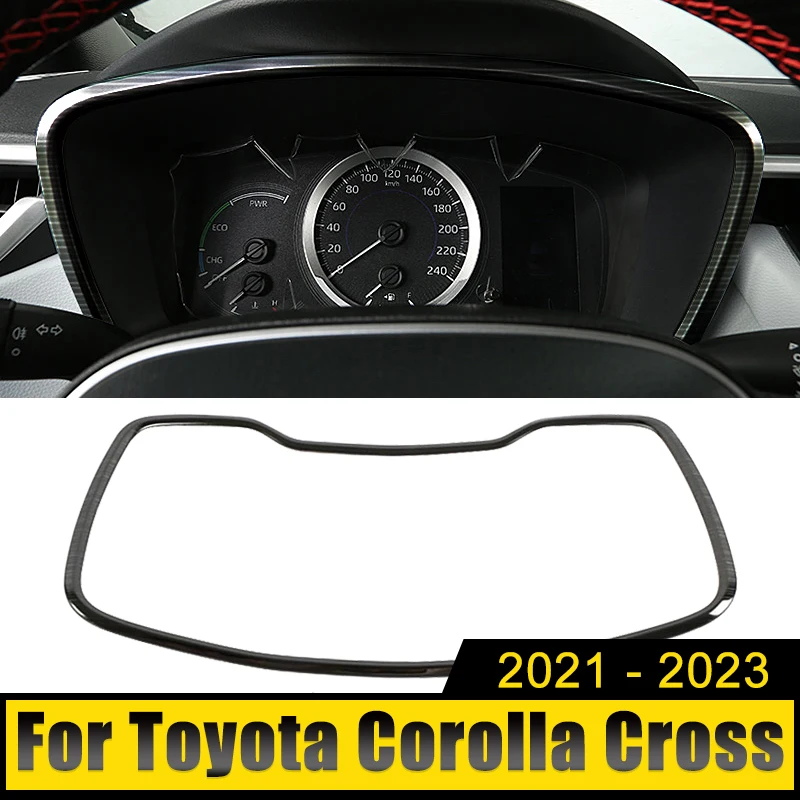 

Stainless Steel Car Dashboard Garnish Frame Cover Trim Sticker Accessories For Toyota Corolla Cross XG10 2021 2022 2023 Hybrid
