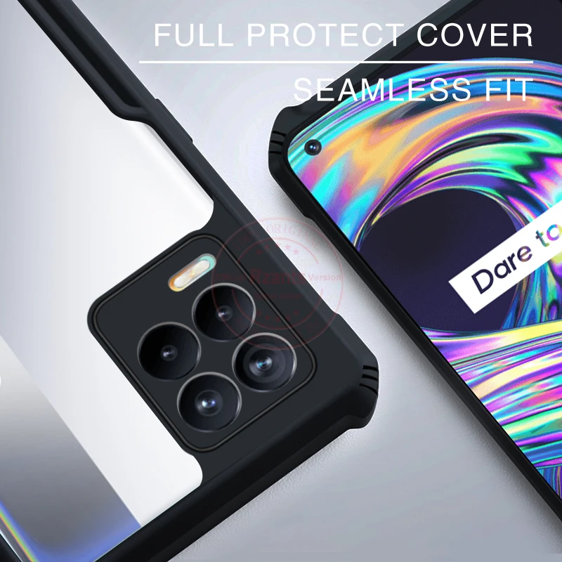 Rzants For OPPO Realme 8 8s 8i Pro 9i 4G 5G Phone Case Hard [Beetle] Hybrid Shockproof Slim Crystal Clear Cover Casing | Мобильные