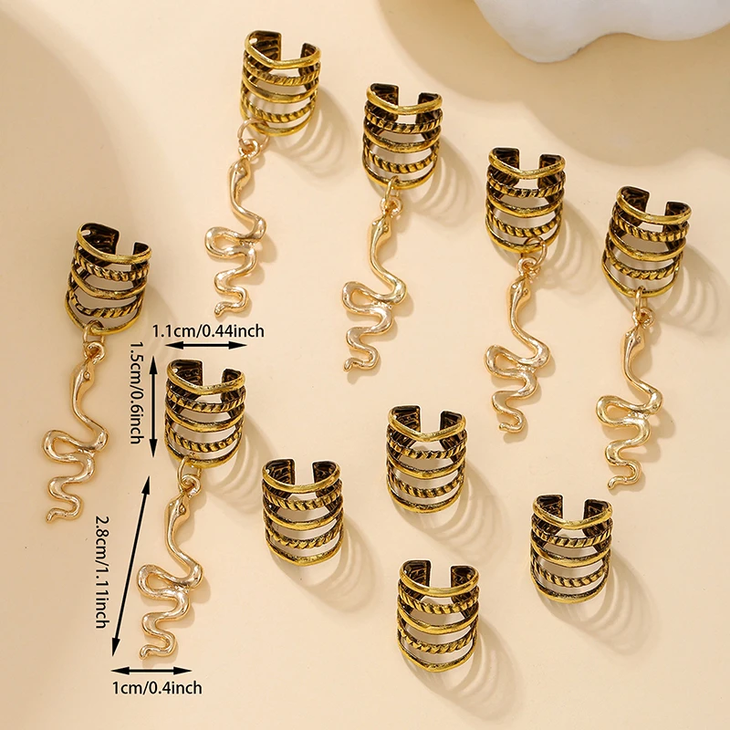 Заколка для волос с подвеской в виде змеи и бабочки 10 шт.