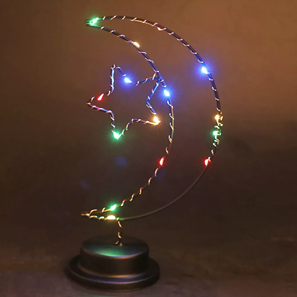 

NEW2022 LED Ramadan Moon Star Lamp Children Living Room Study Bedroom Bedside Table Lamp LED Night Lights Indoor Lighting Decor