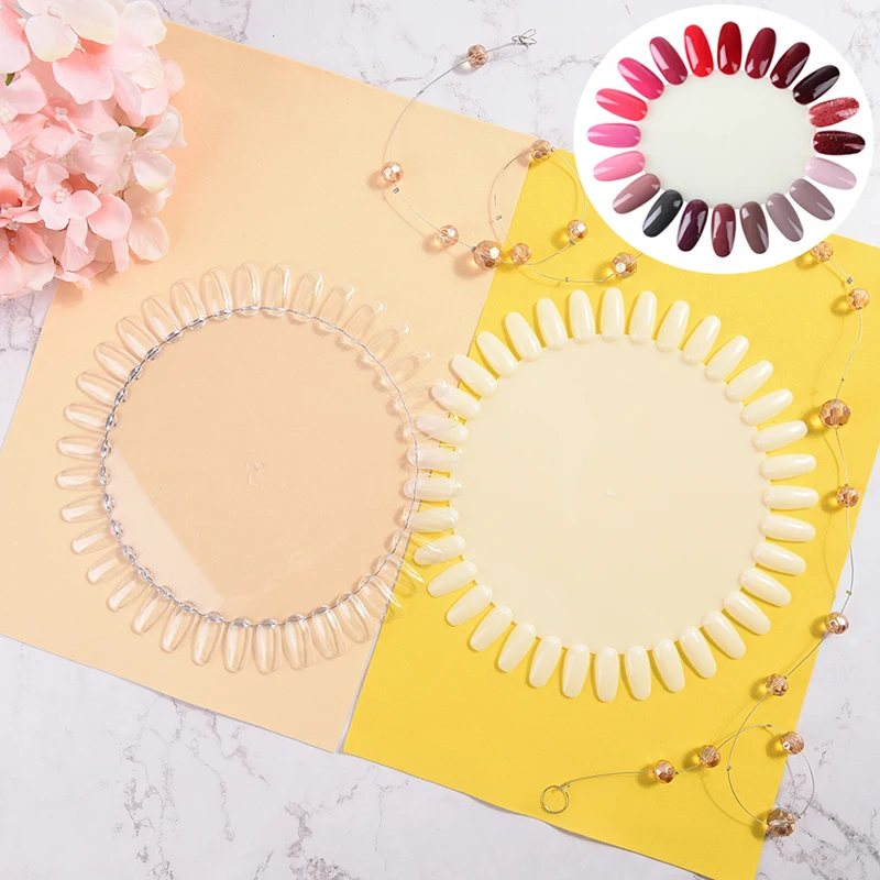 

1PCS Large Size Nail Palette Round Nail Polish Gel Color Palette Chart Display Art Tip Fake Nail Stickers Palette For Nails Art