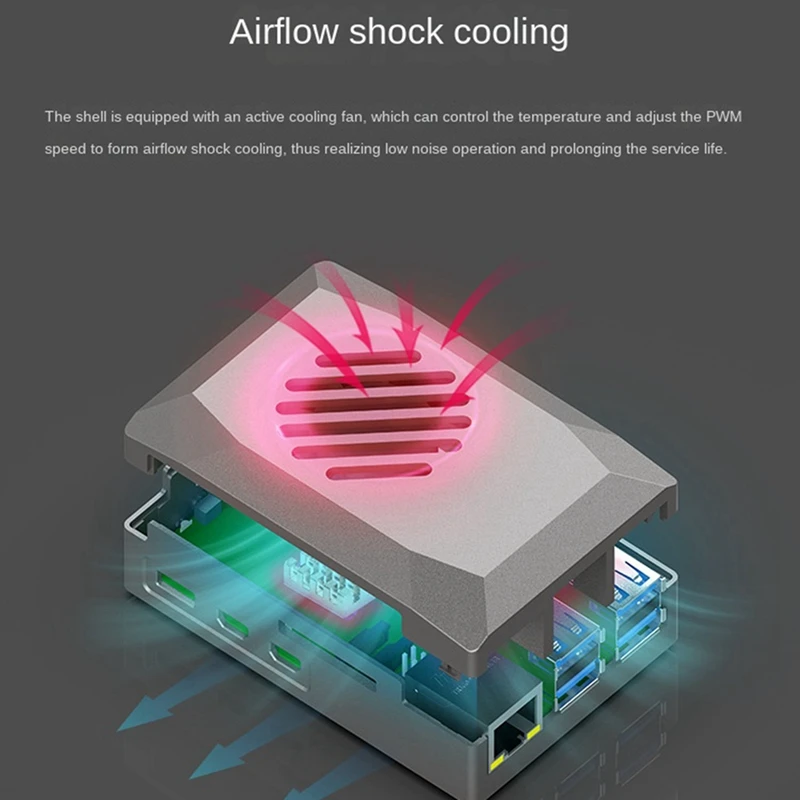 Для Raspberry Pi 5-го поколения корпус из АБС-пластика охлаждающий защитный с