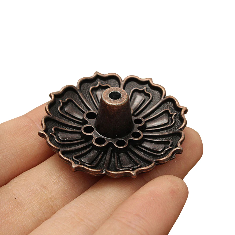 

1Pc Mini Home Decor Lotus Shape Metal Incense Base Plate Burner Holder Stick Cone Incense Aromatherapy Buddhist Craft Gift