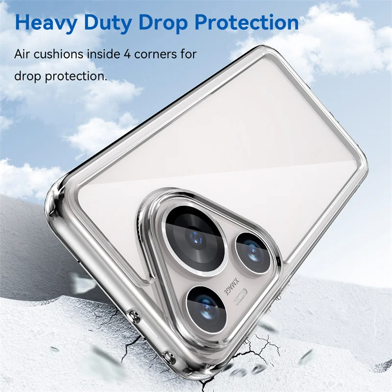 Чехол для Huawei Pura 70 Pro HBN-LX9 силиконовый бампер из ТПУ прозрачная Противоударная