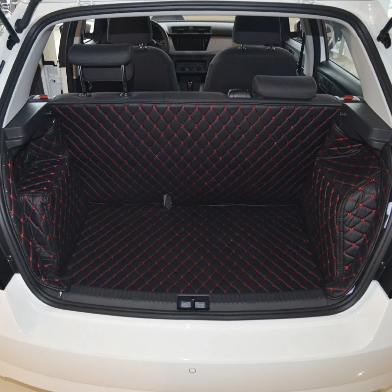 

Кожаный коврик для багажника автомобиля, подкладка для груза для Skoda Fabia 2015 2019 2020, коврик, ковер, аксессуары для интерьера