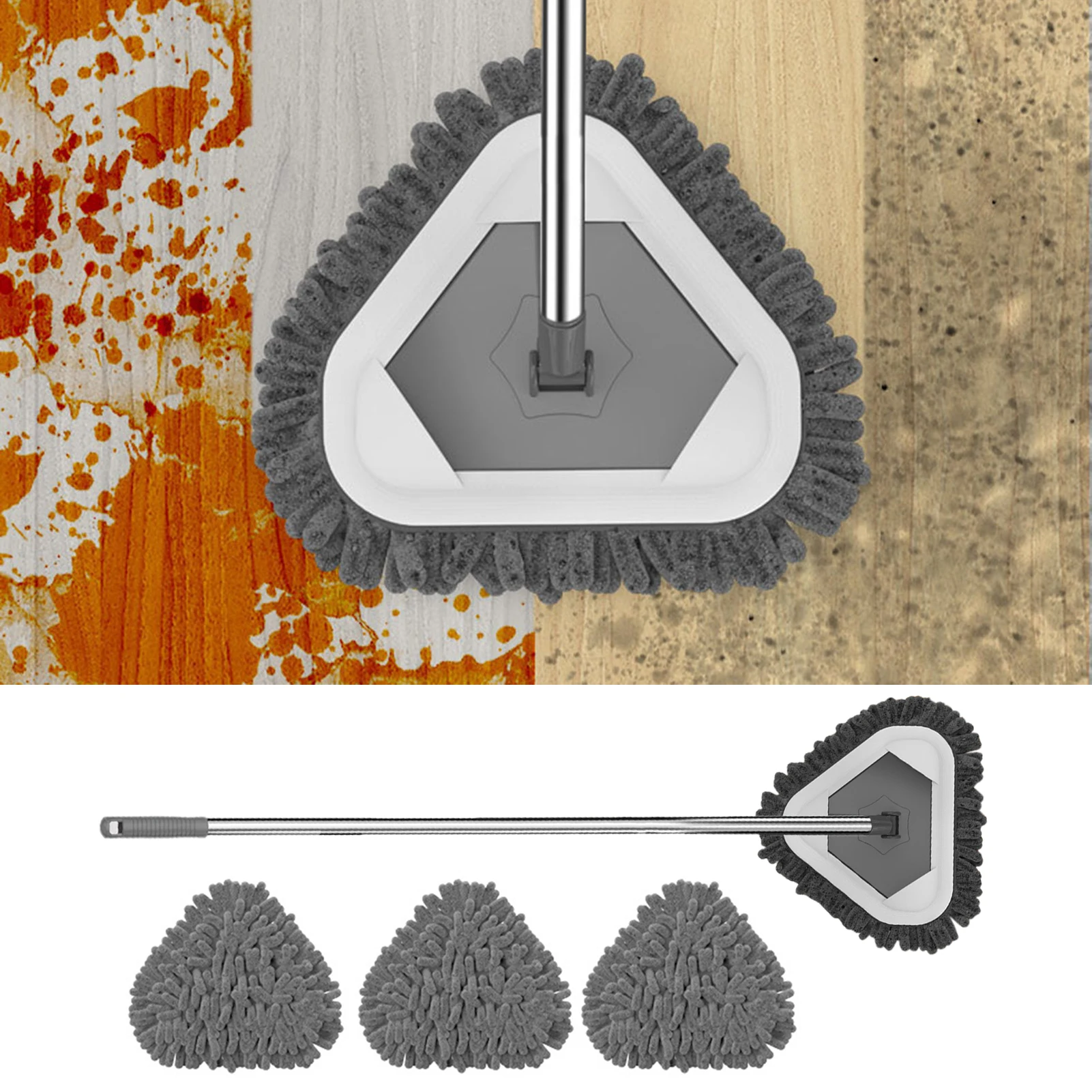 

Cleaning Microfiber Chenille Mops Baseboard Duster With Washable Microfiber Pad Long Handle Dust Mop For Hardwood Laminate Tile