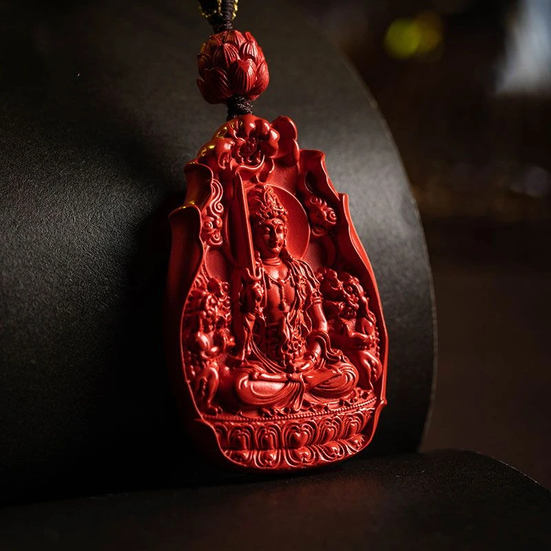 Необработанная руда высококачественный кулон в виде живой зодиака циннабере