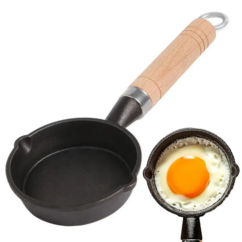 

Mini Nonstick Frying Pan Egg Pancakes Cast Iron Skillet Frying Pan With Dual Drip-Spouts Pre-seasoned Oven Kitchen Cookware