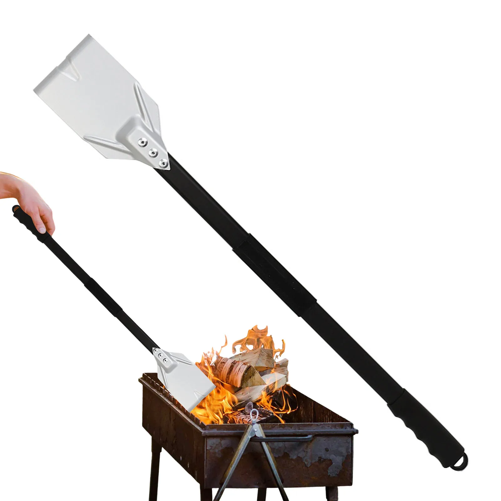 

Long Ash Shovel BBQ Ash Shovel 32 Long D Grip Shovel With Durable Handle Aluminum Alloy Grill Ash Tool Accessories