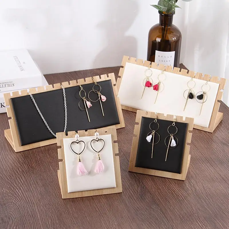 

Newest Bamboo Jewelry Display Stand Necklaces Display Stand Wooden Multiple Necklace Easel Showcase Display Holder for Necklaces