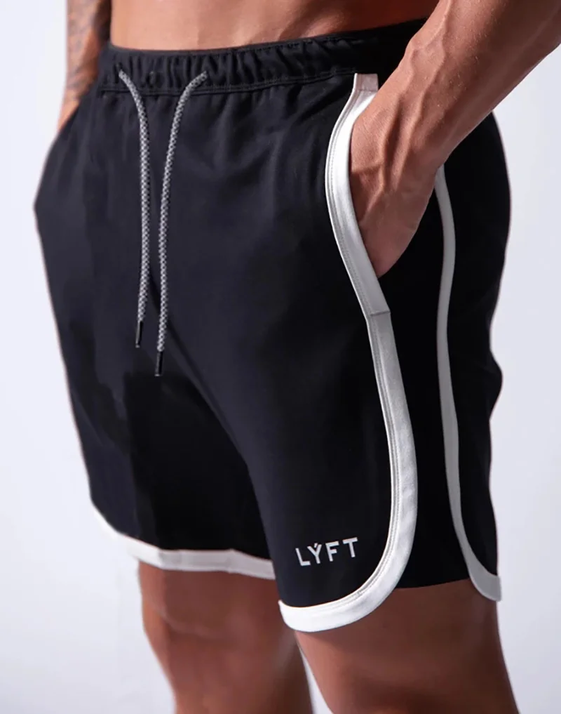 

Summer New Style Join Runnin Men's Double Breatable Sweat-absorbent Sports Sorts Men's ym Fitness Black Casual Sorts