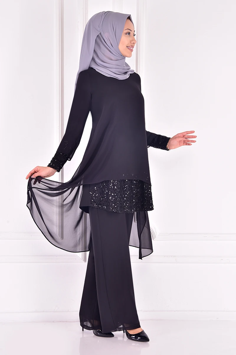 

Chiffon Combine Black ASM2162