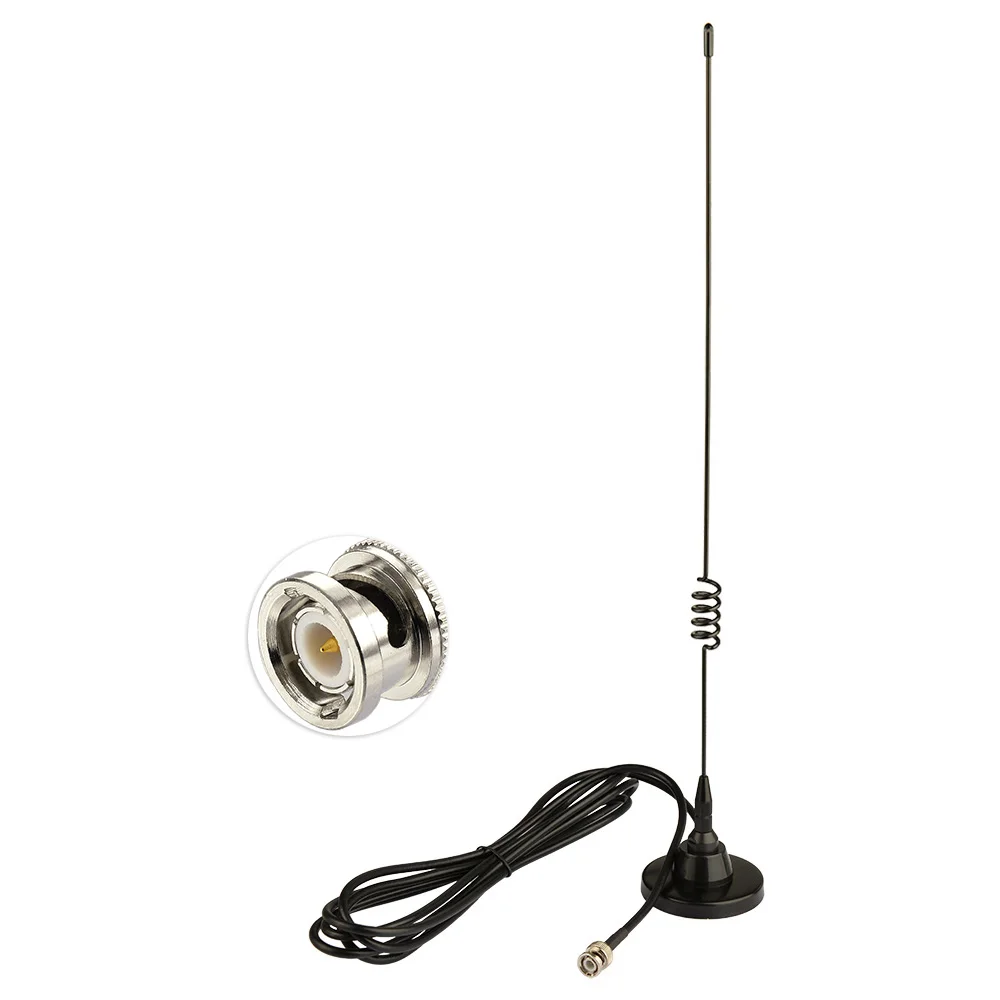 Superbat 136-174MHZ 400-470MHZ Handheld Ham Radio Scanner Dual Band Magnetic Base Antenna for Uniden Bearcat Whistler Radio Shac