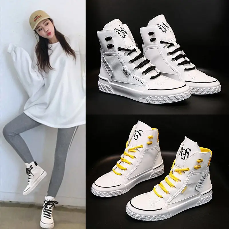 Shoes Women 2023 New Snmmer Plus Velvet Womens Boots Casual Flat High-top Shoes Plus Velvet Womens Platform Heels Sports Shoes