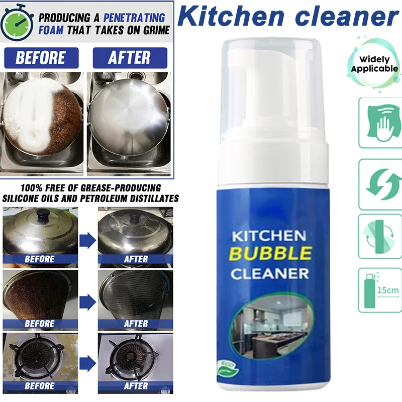 

Kitchen Grease Cleaner Rust/Stain Remover Magic Degreaser Easy Cleaning Spray Foam Cleaner Bathroom Cleaning Products 30/100ml