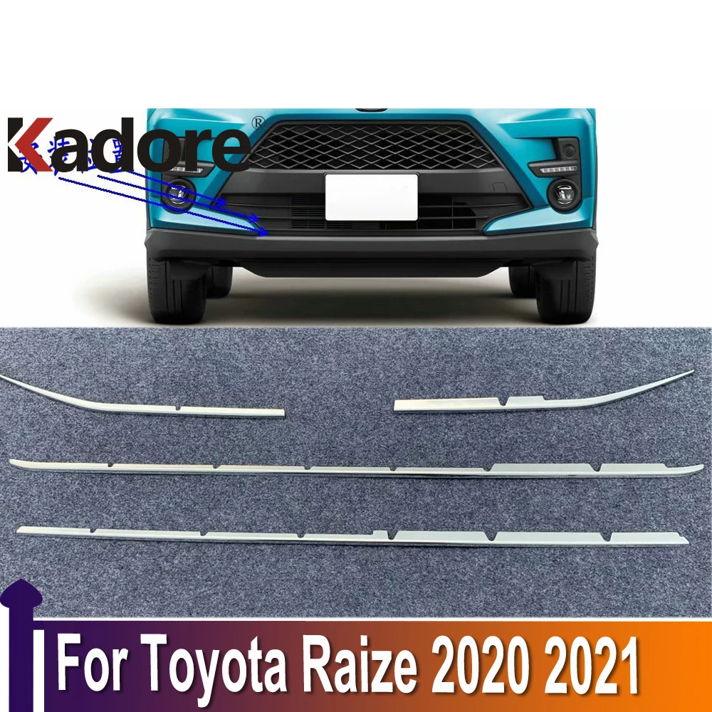 

For toyota Raize 2020 2021 Chrome Front Lower Bumper Grille Bottom Cover Protector Strip Trim Exterior Accessories