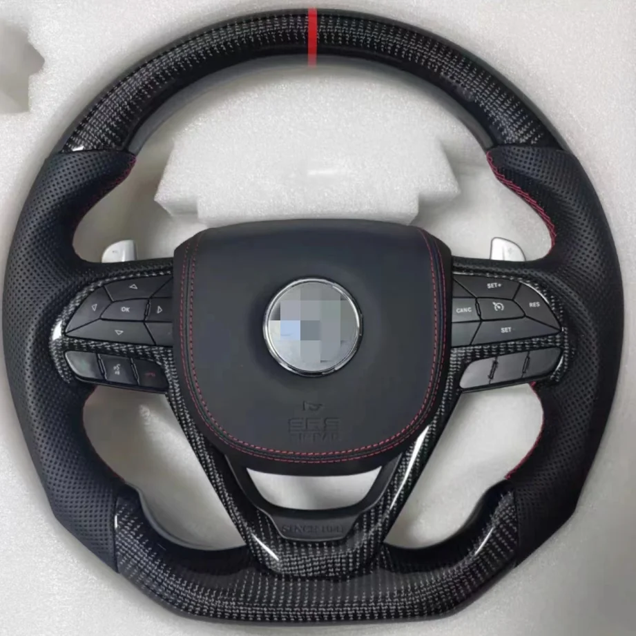 

Сменное рулевое колесо из настоящего углеродного волокна с кожей для Jeep Grand Cherokee 2014-2020