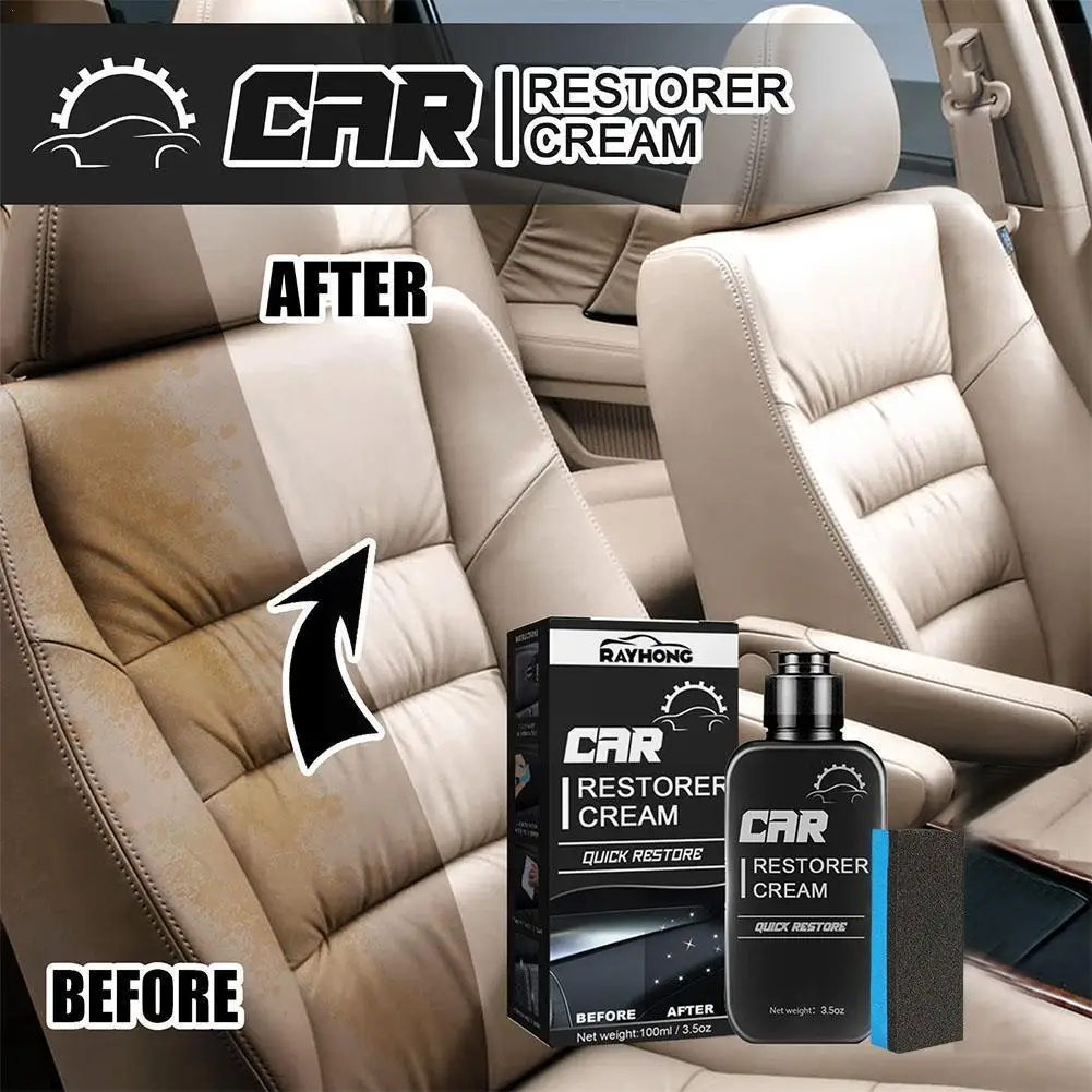 Car Restoring Liquid Car Interior Cleaning Accessories Maintenance Agent Clean Car Retreading Renovator Cream Wax Auto Rest R1U5