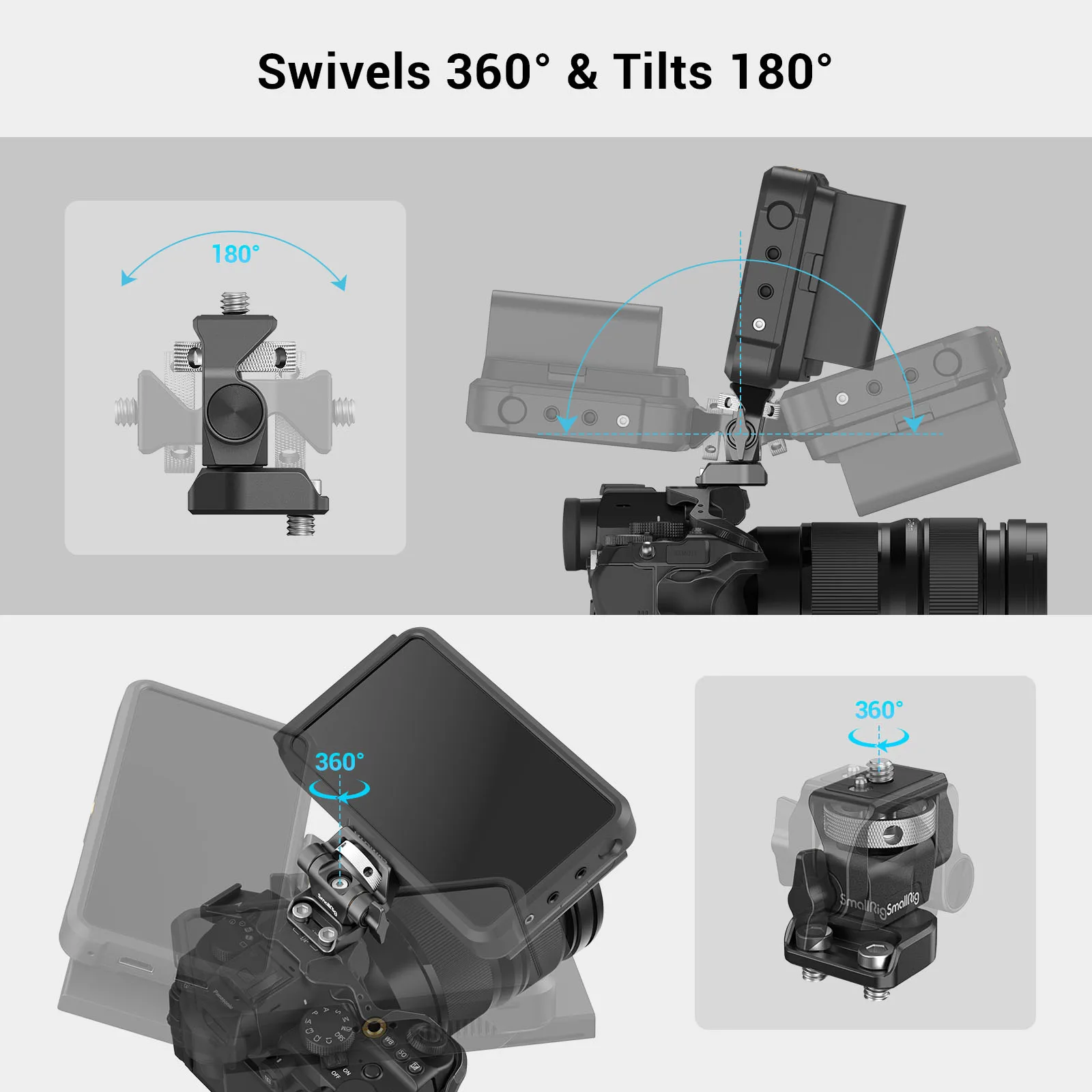 Регулируемое поворотное и наклонное крепление для монитора SmallRig с винтами