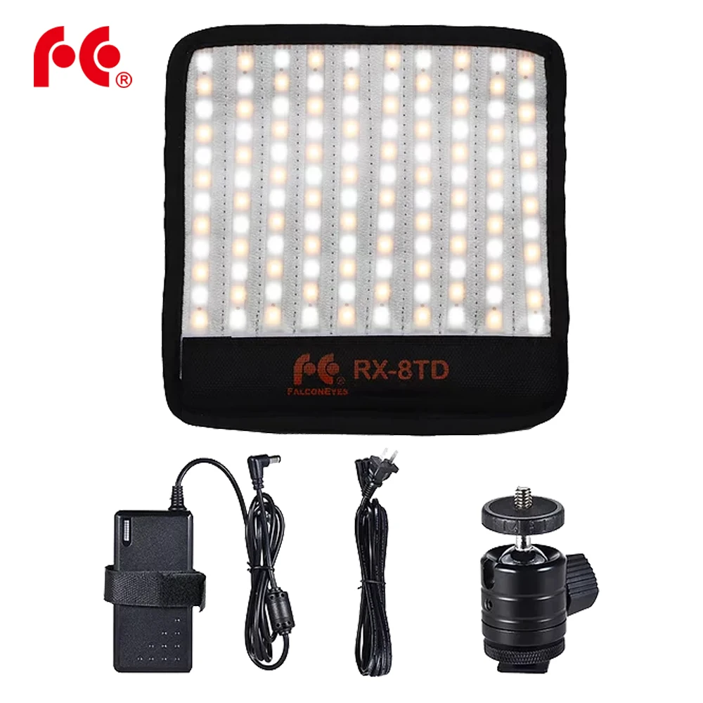 

Falcon Eyes RX-8TD On-camera Flex-светильник 18W Portable 3000-5600K Professional Video Lamp 120pcs светодиодный с софтбоксом