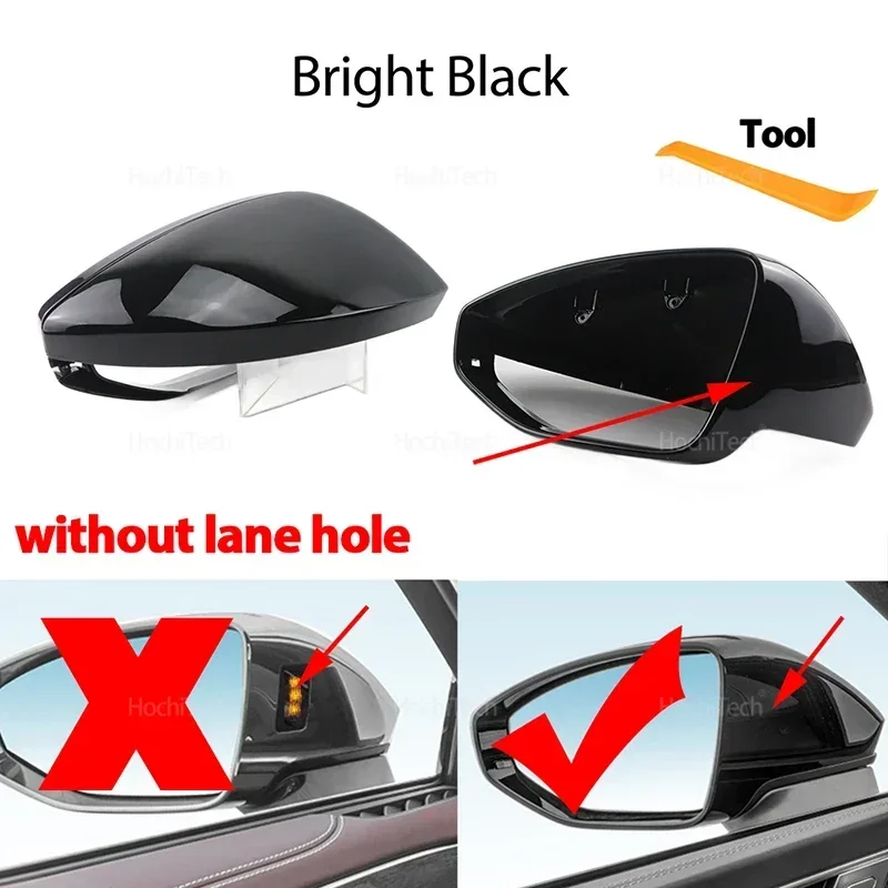 

Глянцевая черная сменная крышка бокового зеркала из углеродного волокна для Audi A6 S6 RS6 C8 A7 S7 RS7 A8 с левым рулем