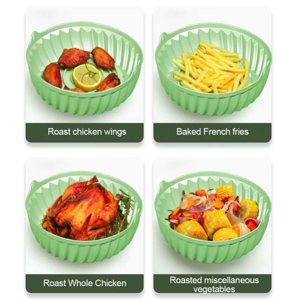 

Baking Pan Round Air Fryer Accessories Lined Non-stick Silica Gel Bakeware Reusable Air Fryer Silicone Pad Silicone Pot Pad