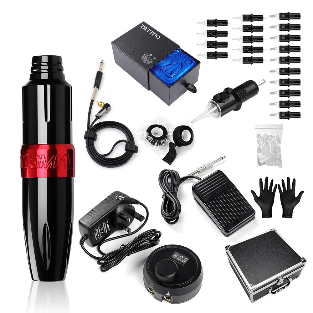 

Tattoo Machine Kit Complete Rotary Pen Set Tattoo Cartridge Needles Power Supply for Permanent Makeup Eyebrow Tattoo Body Artist