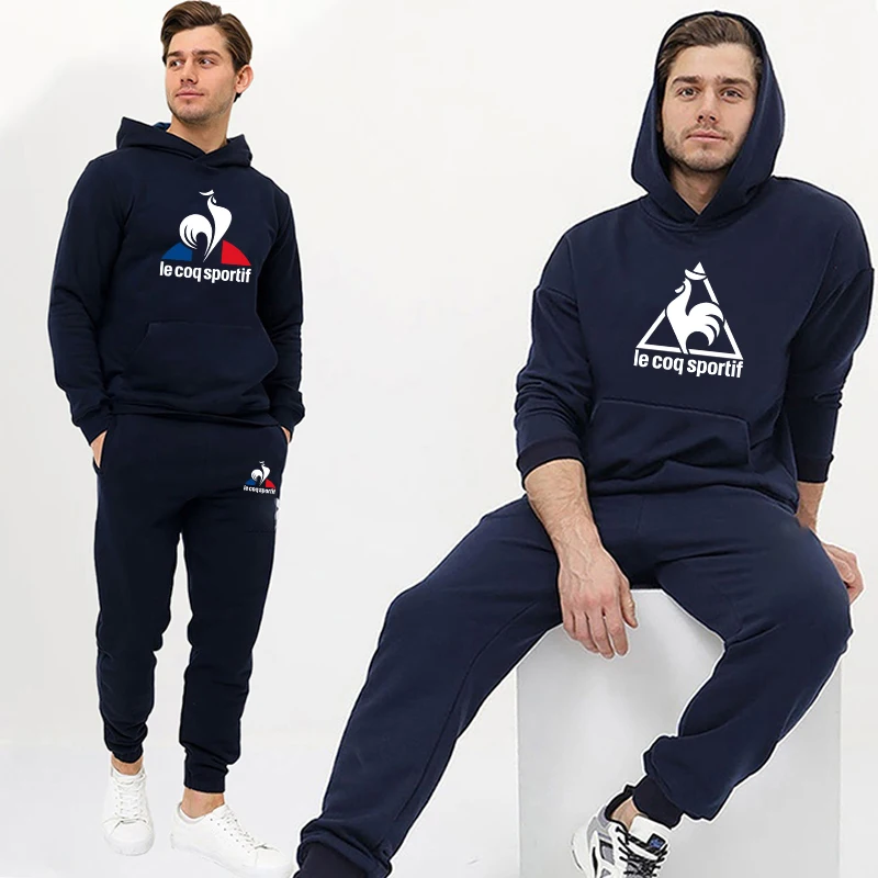 Sweat à capuche et pantalon de survêtement pour hommes  survêtement imprimé de marque  costume de