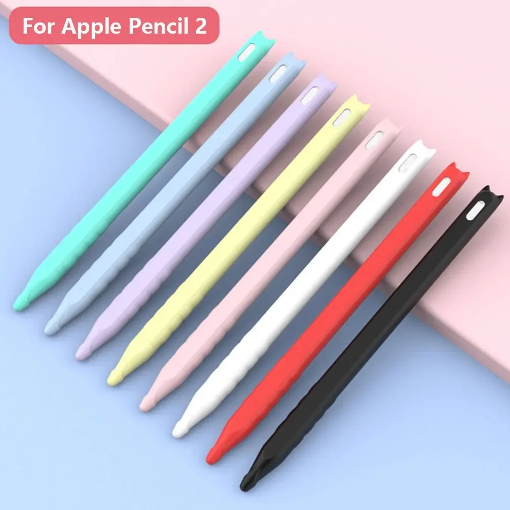 

For Apple Pencil 2 Case Colorful Soft Silicone Compatible For iPad Tablet Touch Pen Stylus Protective Sleeve Cover For Pencil2