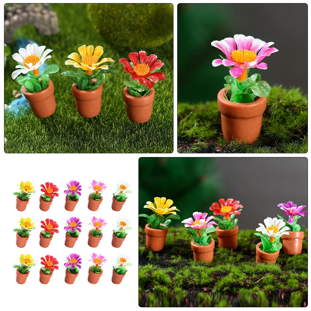 15 шт. украшение дома мини-модель растения цветок микро поддельные зеленые