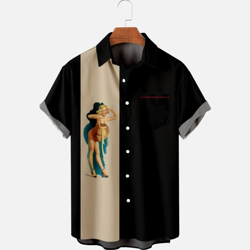 

Short-sleeved Oversized Summer Dresses Pattern 3D Printed Men's Shirts