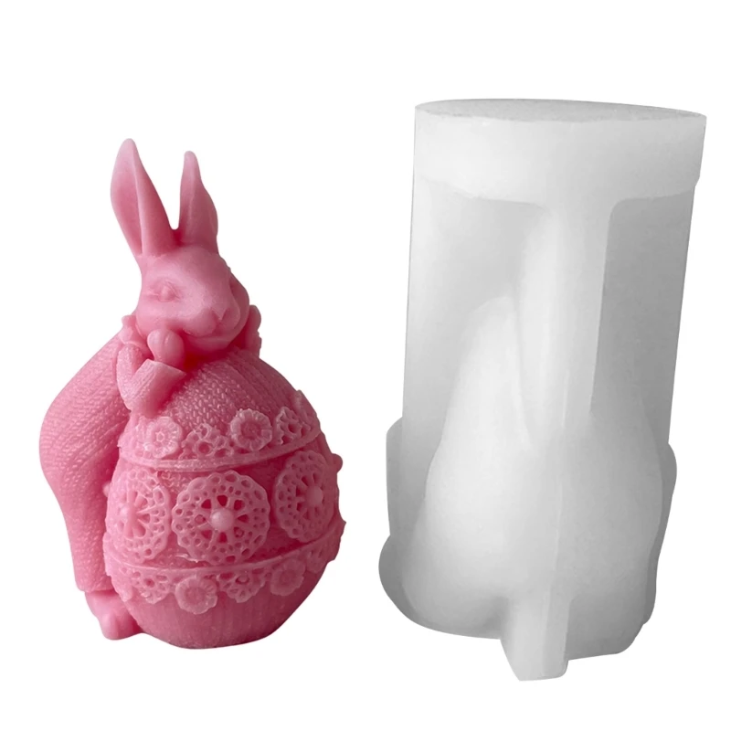 

Силиконовая форма N58F для украшения кролика в виде свечи, эпоксидная смола, сделай сам, украшение для мыла из расплавленной смолы, Пасхальная глина, украшения для дома