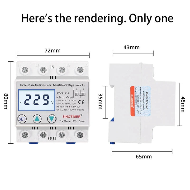 SINOTIMER STVP-932 трехфазный цифровой дисплей самосброс Регулируемый Интеллектуальный