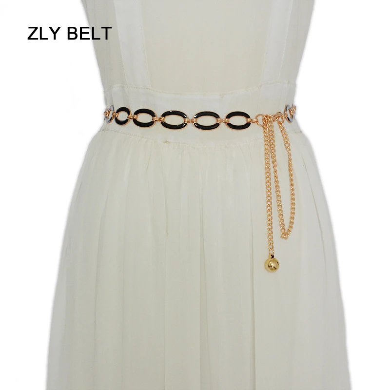 ZLY 2022 New Fashion Chains Belt Women Luxury Metal Alloy Material Smooth Surface Jewel Diamond Style Elegant Casual Versatile