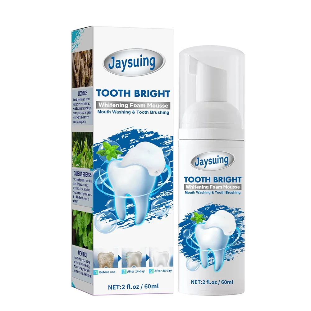 

60ml Tooth Whitening Mousse Toothpaste Stains Plaque Removal Teeth Cleansing Foam Mousse Fresh Breath Oral Cavity Care