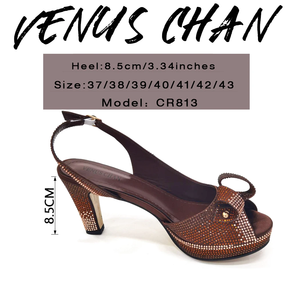 2024 нигерийские кофейные женские босоножки на высоком каблуке модные летние в