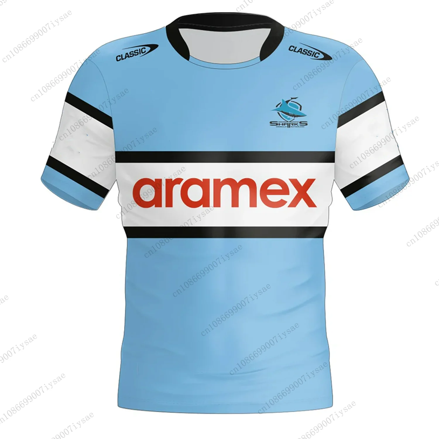 Мужская Рубашка Для Регби Shark 24/5 Летняя Дышащая Спортивная Футболка Тренировок