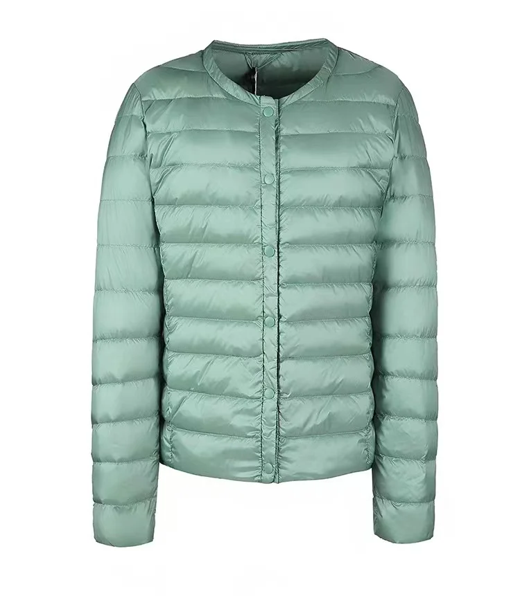 Winter Women Coat Ultralight Puffer 90% Down Jacket O-Neck Button Warm Padded Parka Coat Female Portable Overcoat Chaqueta Mujer