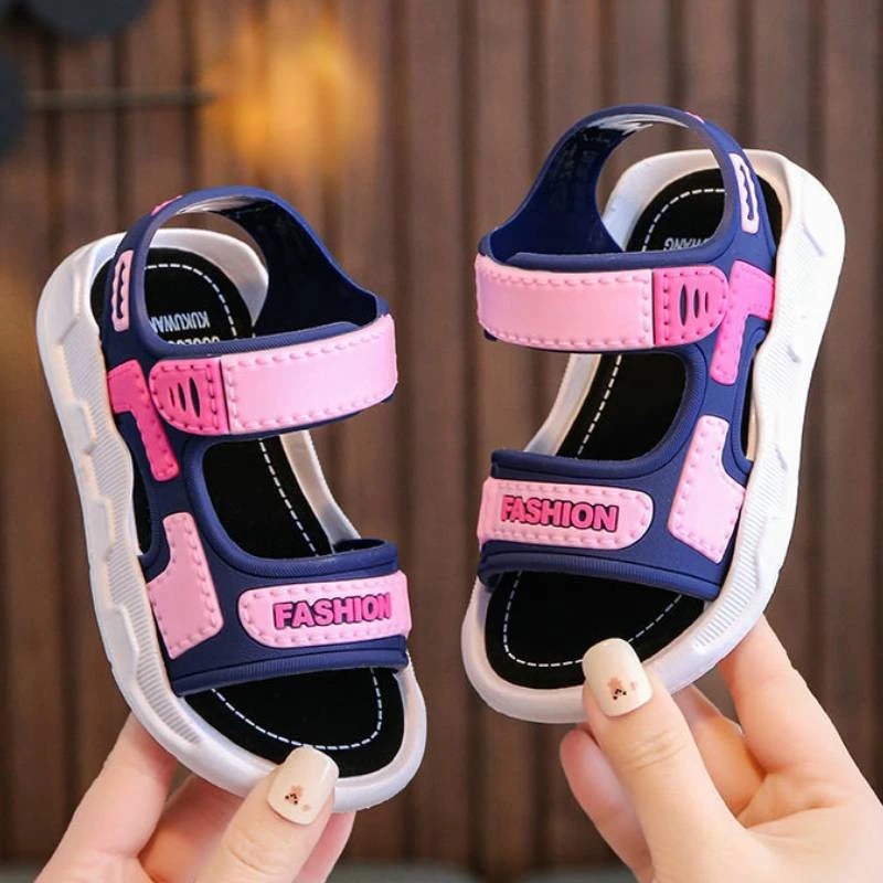 

Детские Летние кожаные сандалии для мальчиков, детская обувь на плоской подошве, детская пляжная обувь, Спортивные Мягкие Нескользящие пов...