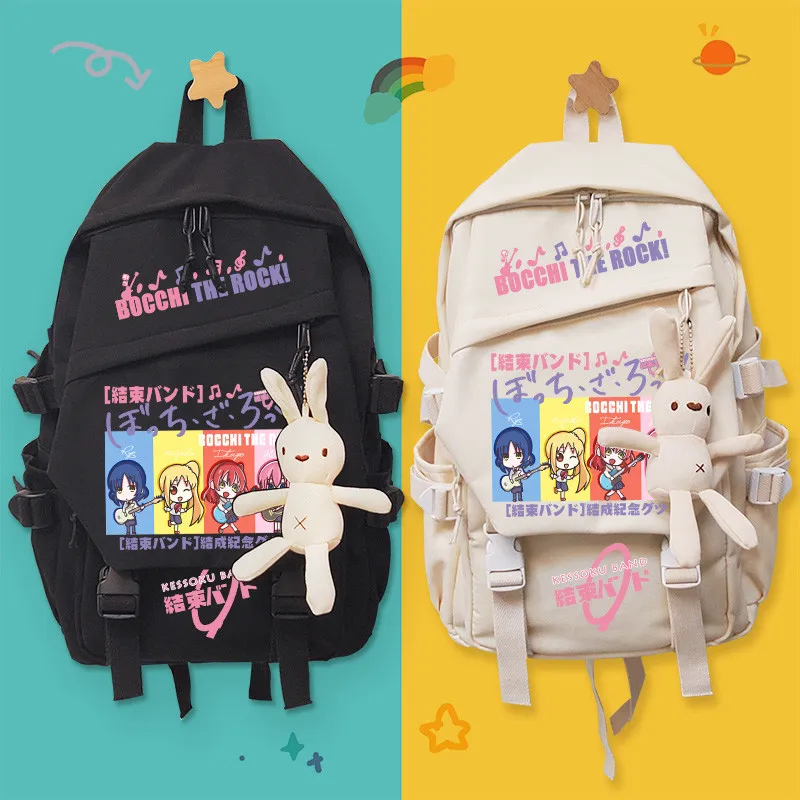 

Аниме Bocchi рок Gotou Hitori Ijichi Nijika Kita Ikuyo мультяшная Большая вместительная школьная сумка на плечо студенческий рюкзак