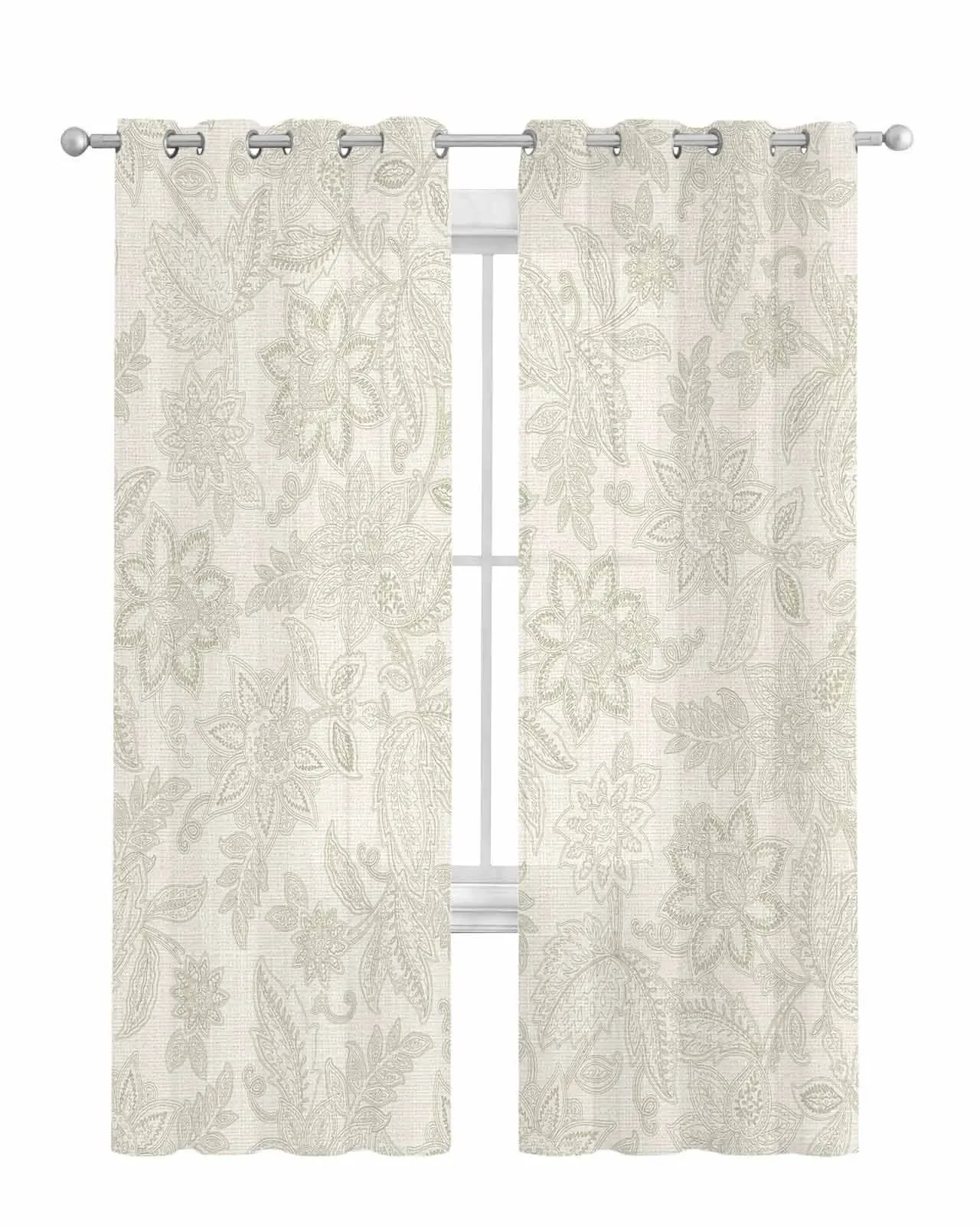 Винтажные элегантные комнатные шторы с цветочной текстурой для гостиной