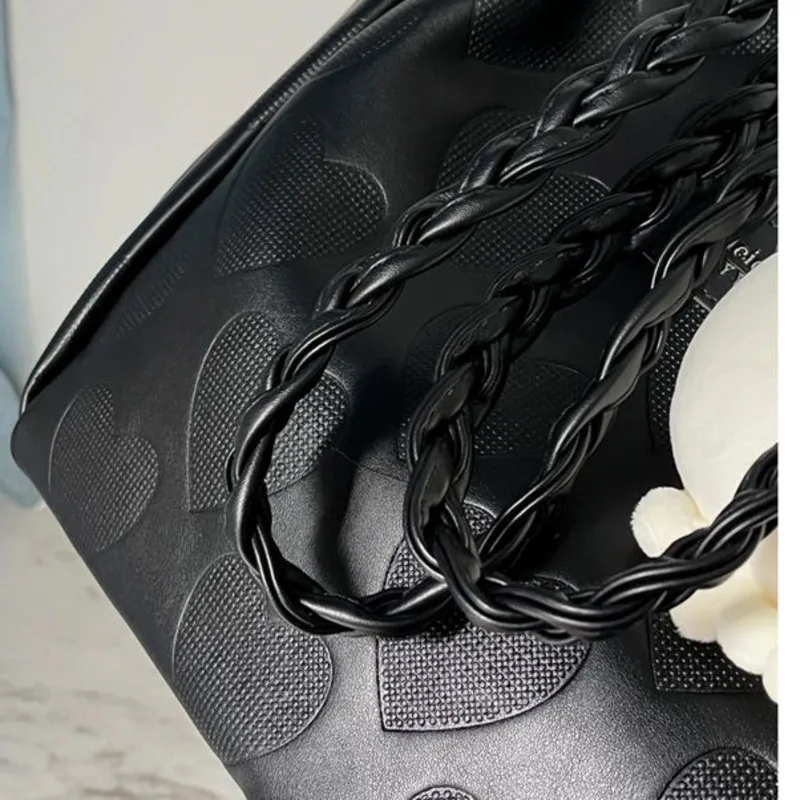 Корейская модная сумка с принтом сердца для женщин вместительная через плечо из