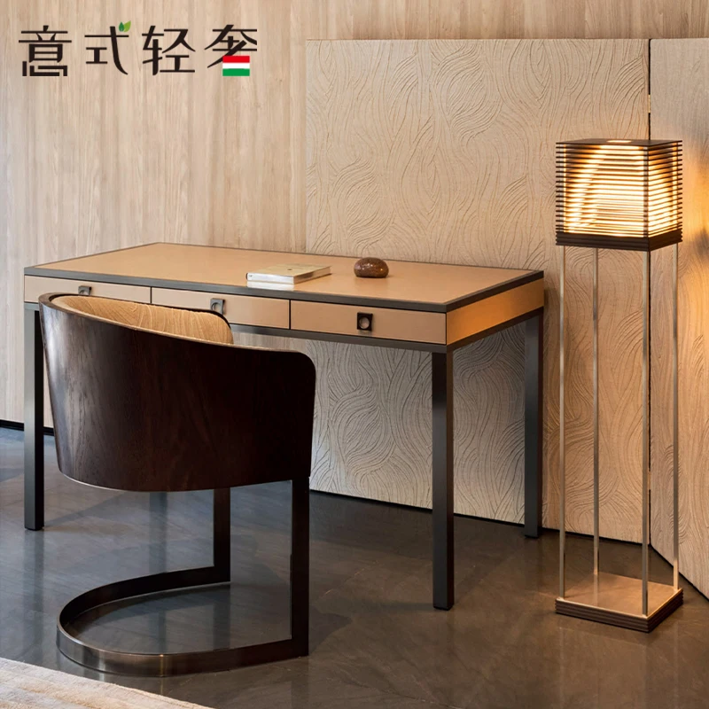 

Light luxury modern minimalist design Italian Louvre high dining dining chair book chair