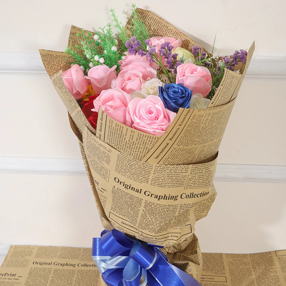 20 шт. оберточная бумага для цветов упаковочная букет ретро английская газета